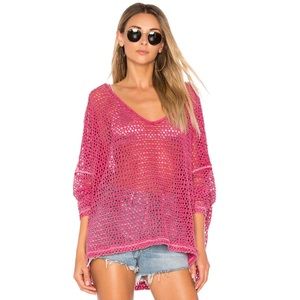Free People | Napa Crochet Sweater Oversized Pink